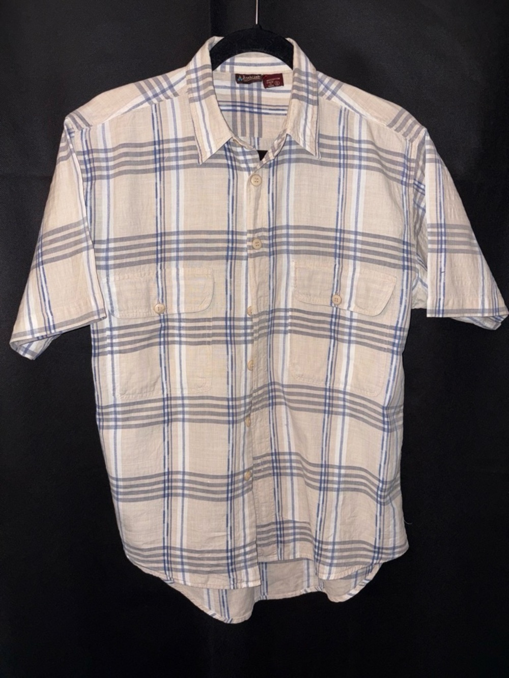 Bachrach Men’s Plaid Cotton Shirt – Size Small